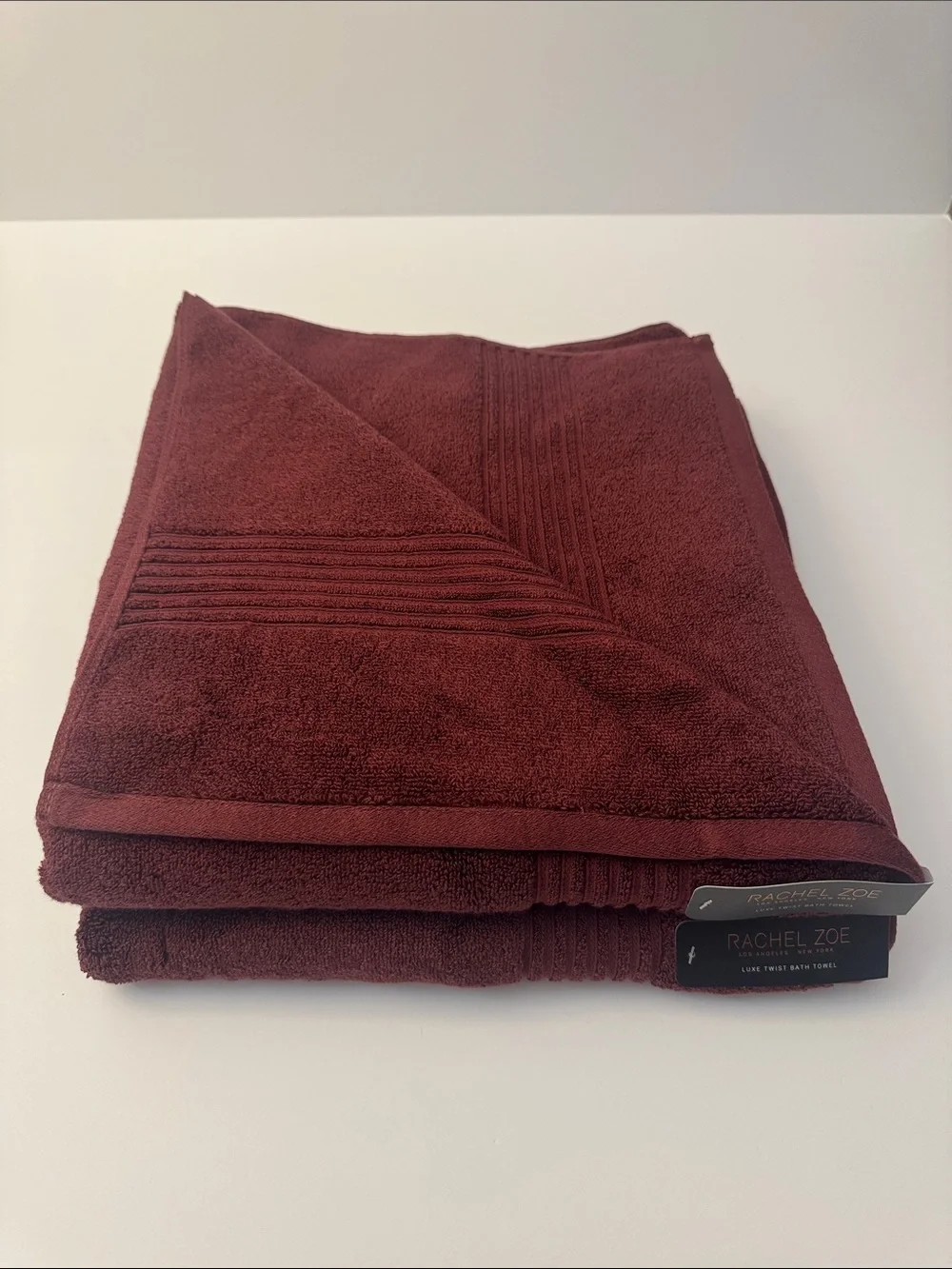 8pc RACHEL ZOE Luxe Twist Bath Towel Set - MERLOTMG - Cotton/Rayon From Bamboo